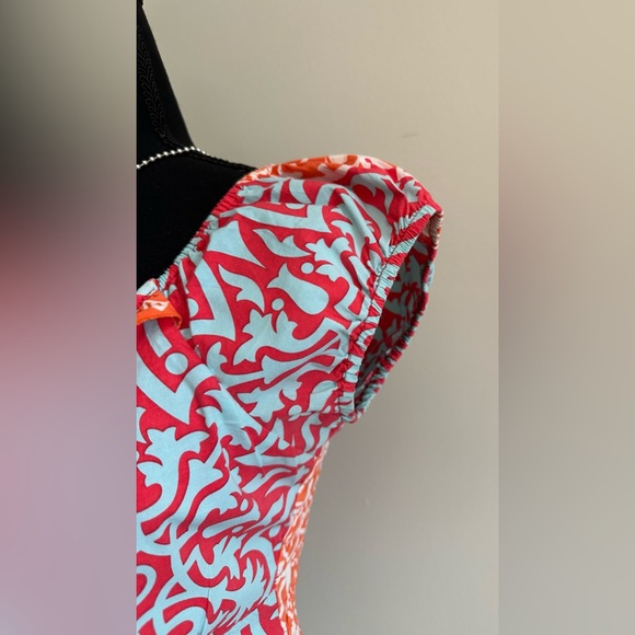 Hale Bob Orange and Blue Patterned Blouse - Picture 3 of 10